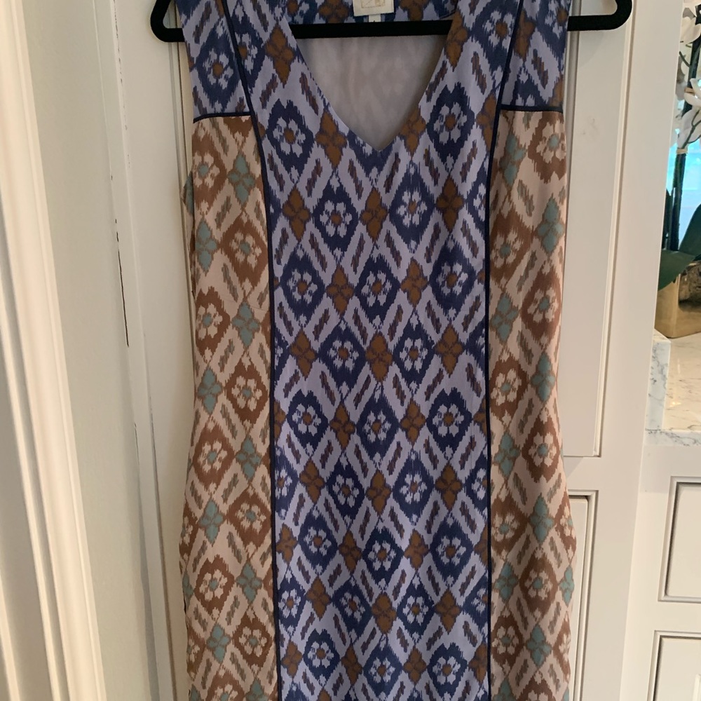 Anthropologie Coquille ikat print silk dress size 4